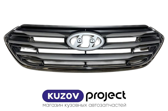 Решетка радиатора Hyundai Santa Fe (DM) 2015-2019 (Китай)